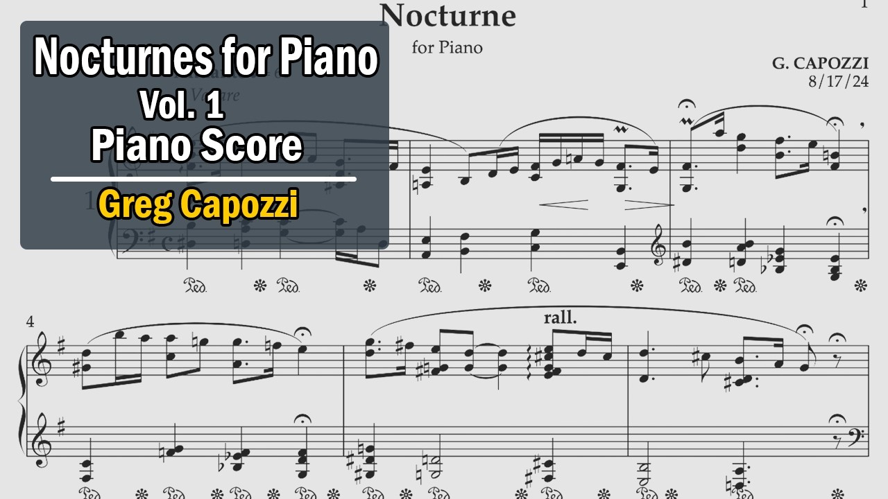 Nocturnes for Piano, Vol. 1 | Greg Capozzi Piano Composition