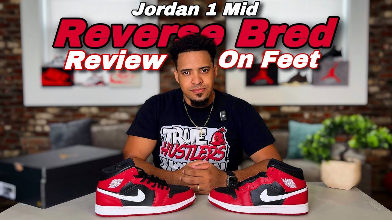 Jordan 1 Mid REVERSE BRED 2024 - Review & On Feet + Lace Swap