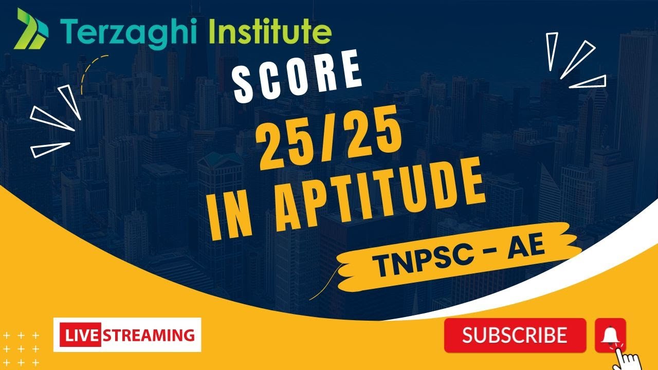 SCORE 25/25 IN APTITUDE | TNPSC AE 2023 | Government Job | Civil Engineering