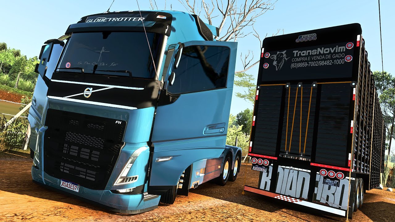 VOLVO FH NA BOIADEIRA 2 PISO - CONJUNTO DIFERENCIADO - ETS 2 1.53 MODS BR
