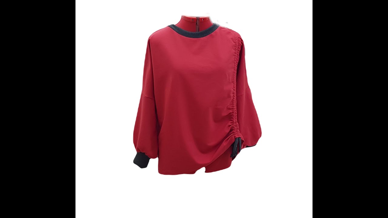 KALIPSIZ İP BÜZGÜ DETAYLI SWEATSHİRT DİKİMİ