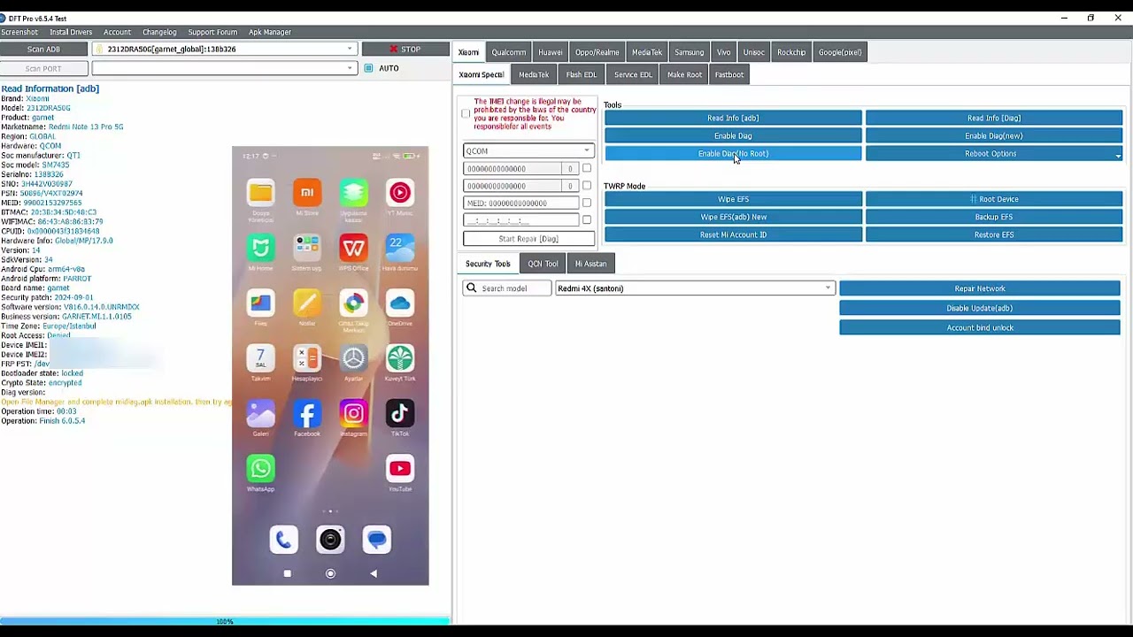 Xiaomi Qualcomm All Models Read & Write Critical With By DFT PRO
