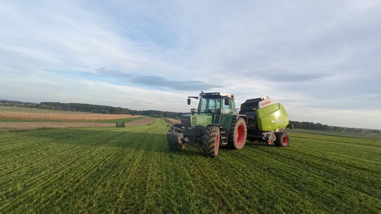 Prasowanie trawy poplonowej 2021 Fendt Favorit 510c & Claas Variant 385Rc
