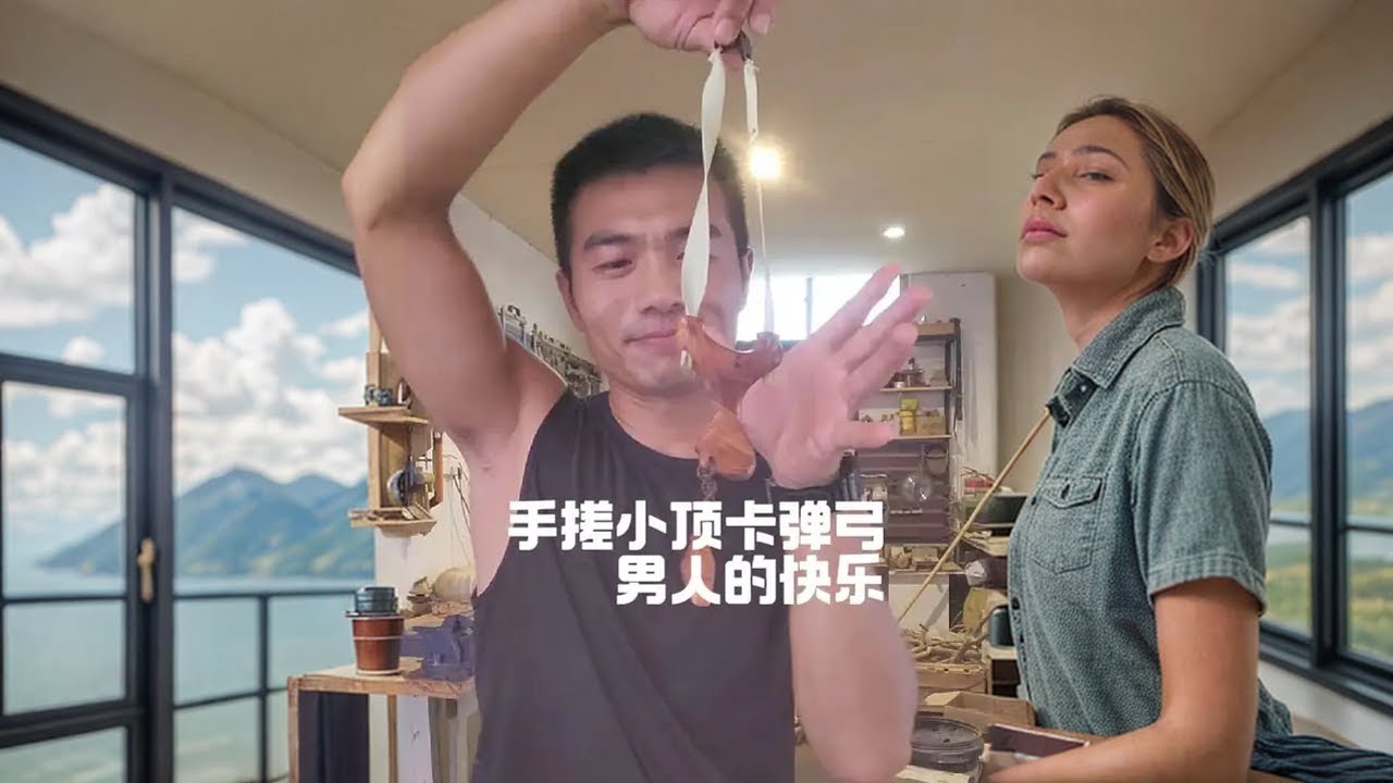 手搓小顶卡弹弓全记录#手工打造 #弹弓 #制作过程 #原创视频 #男人的快乐就是这么简单
