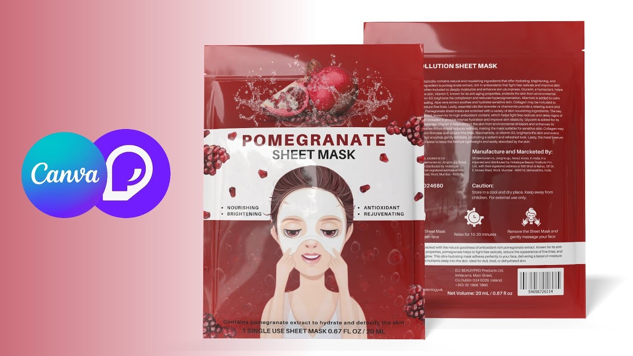 Sheet Mask Packaging Design with Canva | Pacdora 3D Mockup Design