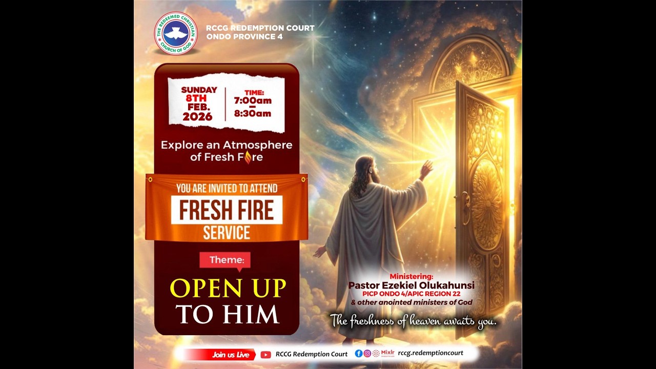 FRESH FIRE SERVICE || OPEN UP TO HIM || SUNDAY (08/02/2026)