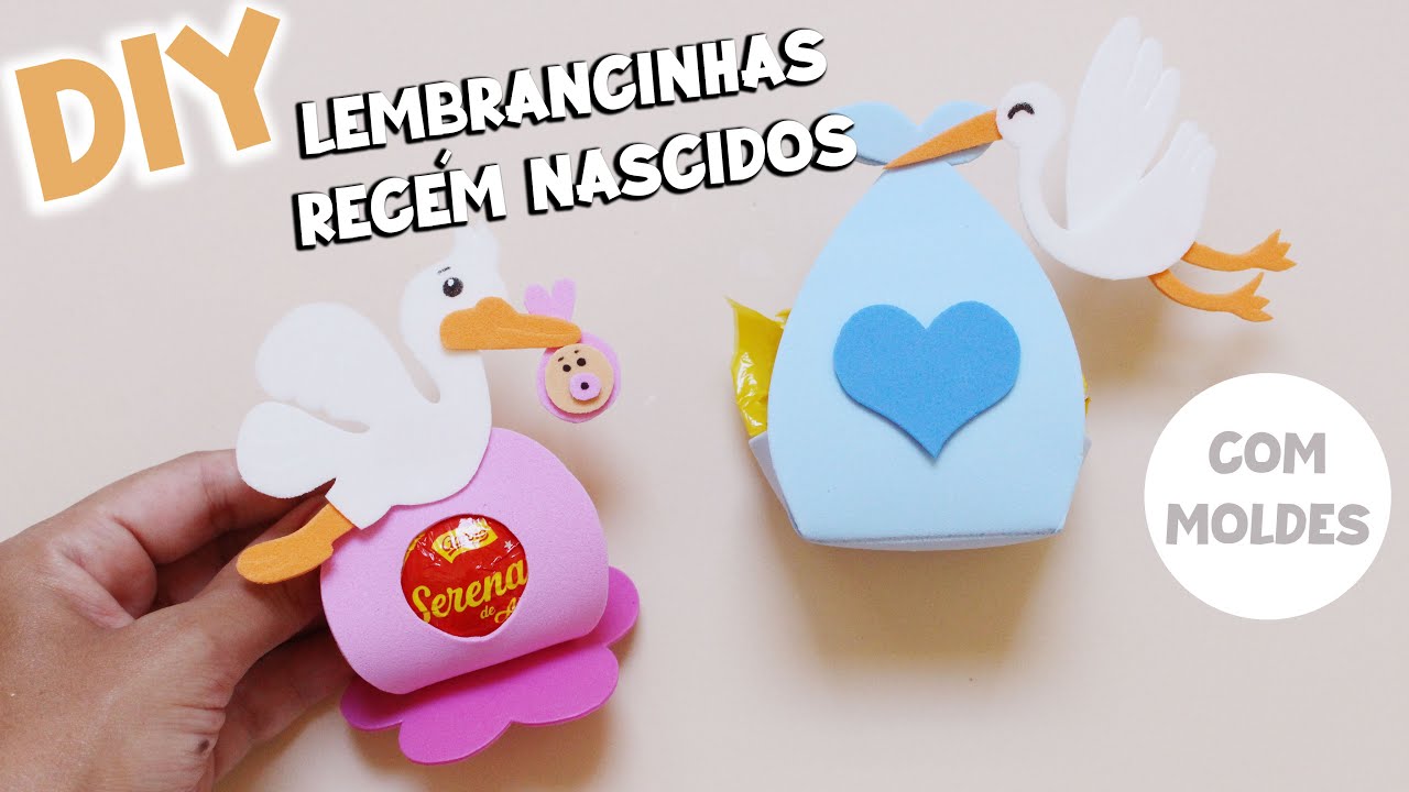 DIY LEMBRANCINHA RECÉM NASCIDOS DE EVA . COMO FAZER PORTA BOMBOM CHÁ DE BEBÊ / REVELAÇÃO COM EVA