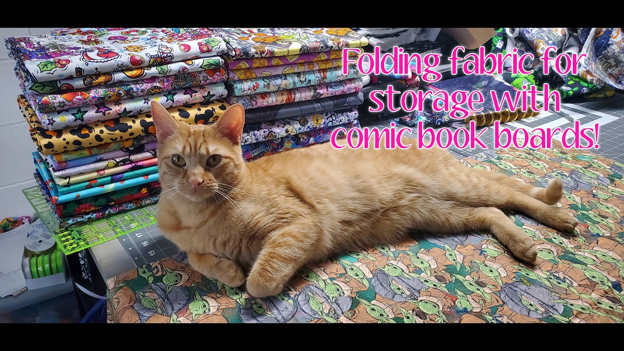 How to fold fabric using comic book boards for storage and organization