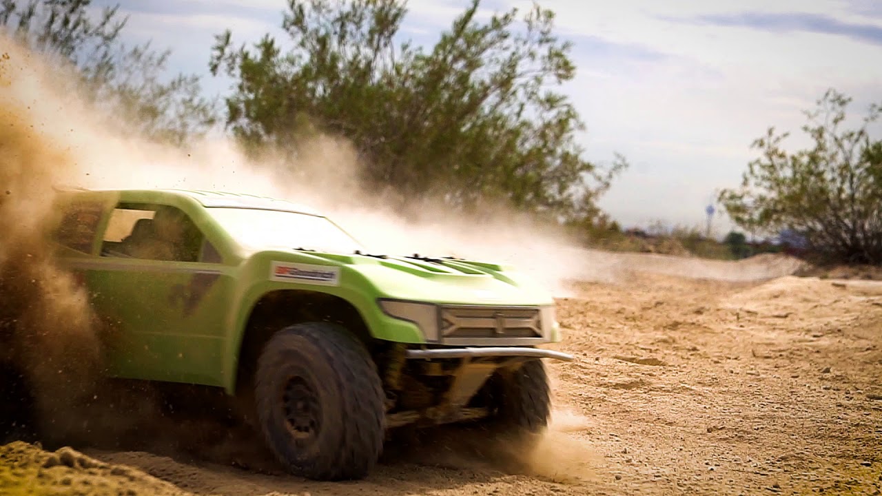 Axial Yeti SCORE Trophy Truck Flying through the Vegas Desert