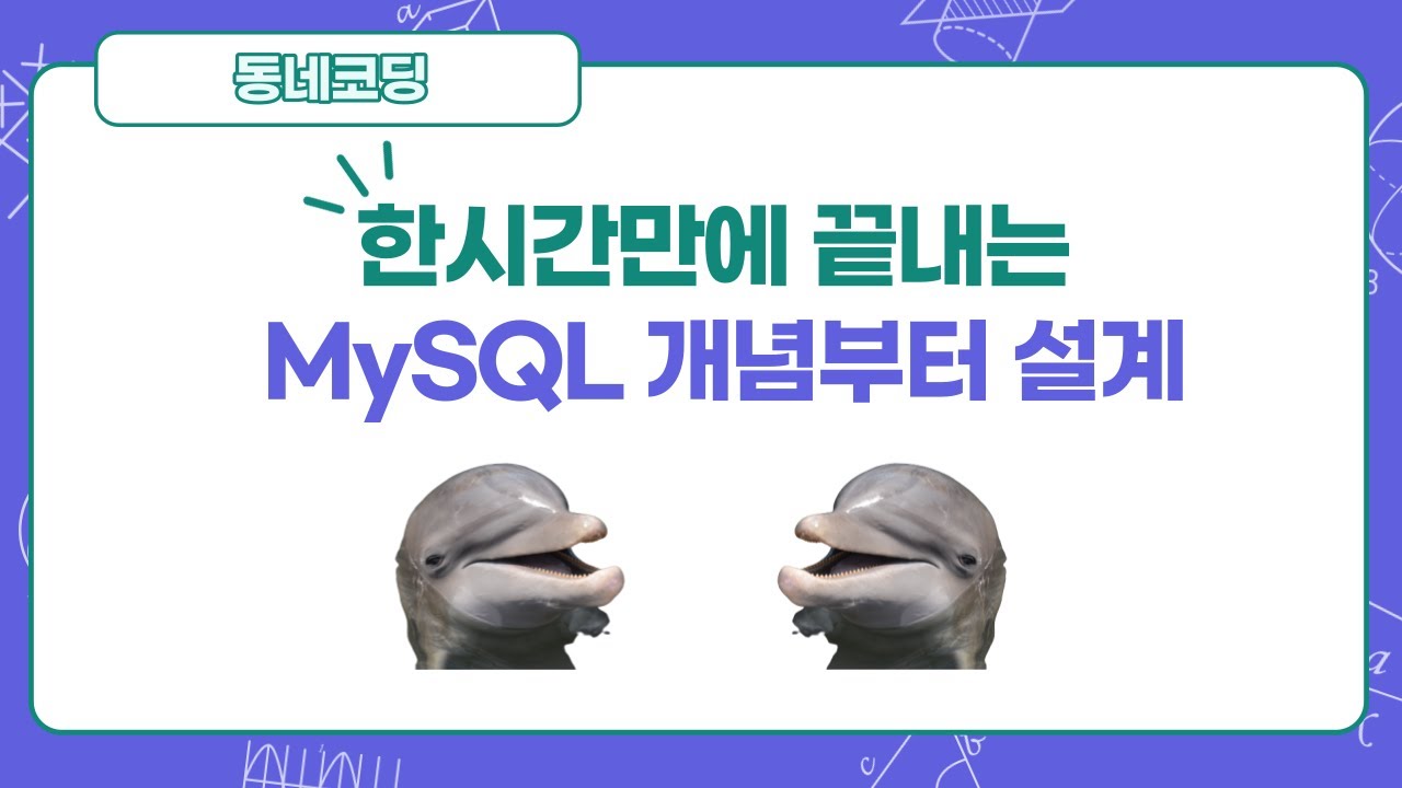 DB는 이걸로 하셈. 1시간만에 끝내는 데이터베이스 개념부터 설계, SQL까지!