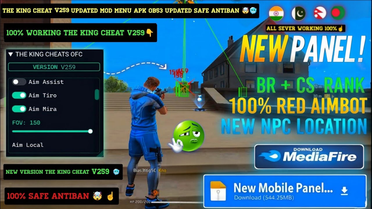 THE KING CHEAT V259 Updated Mod Menu ☠️ | Aim lock + Speed Hack🧿 | Free Fire New Hack 🔗 *No Password