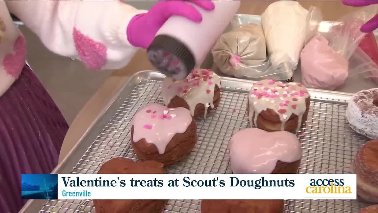 Get heart-shaped doughnuts from Scout's Doughnuts