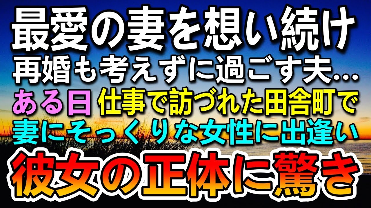 【感動する話】再婚もせず最愛の妻を想い続ける夫。ある日仕事で行った田舎町で妻にそっくりな美人女性と偶然出会った…彼女の正体に驚愕した俺は…【泣ける話】【いい話】
