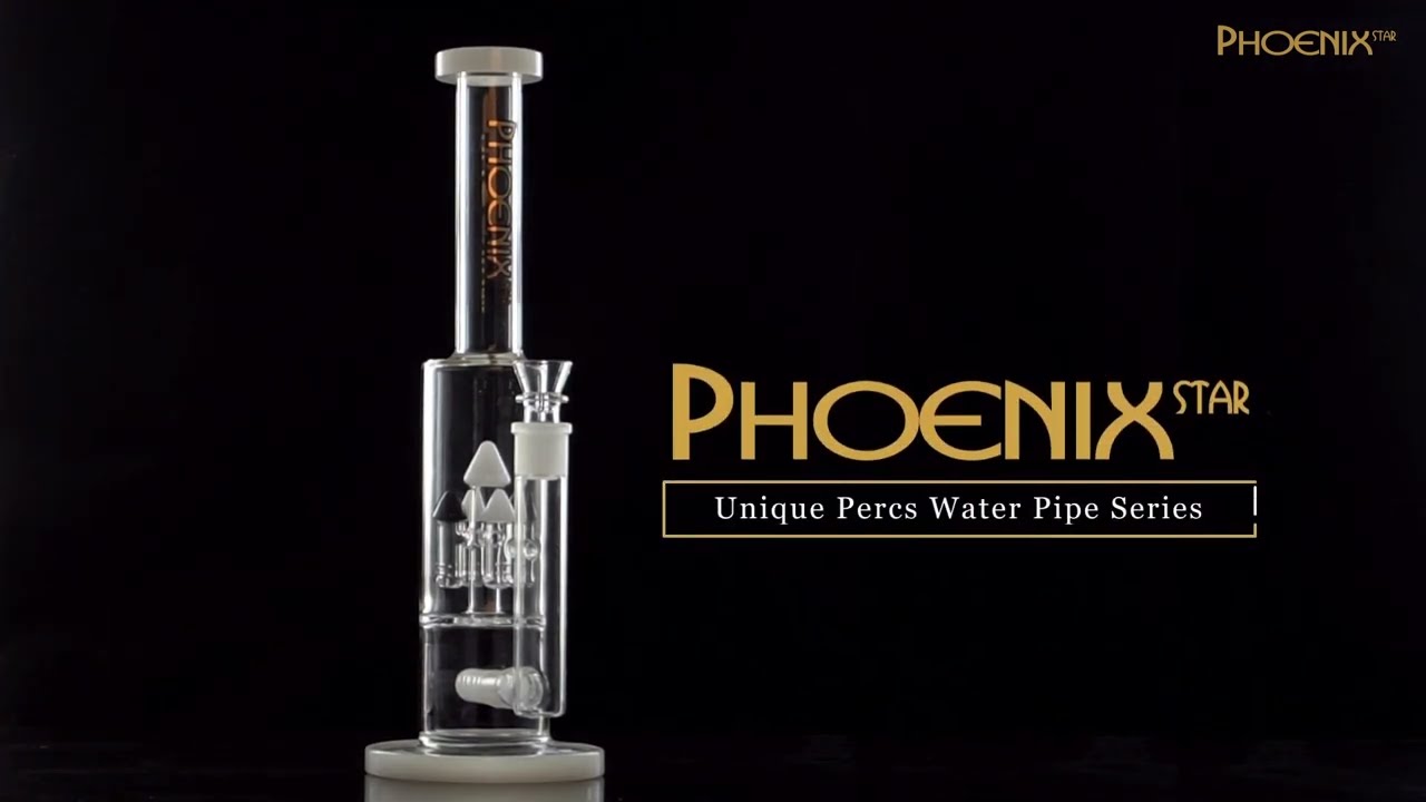 Phoenix Star 13.8 Inches Percolator Bong PHX589, Rocket & Inline Diffused Perc