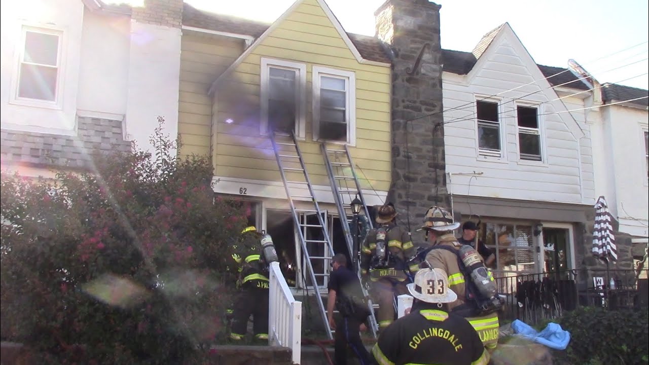 Working House Fire Sharon Hill with Responsce video