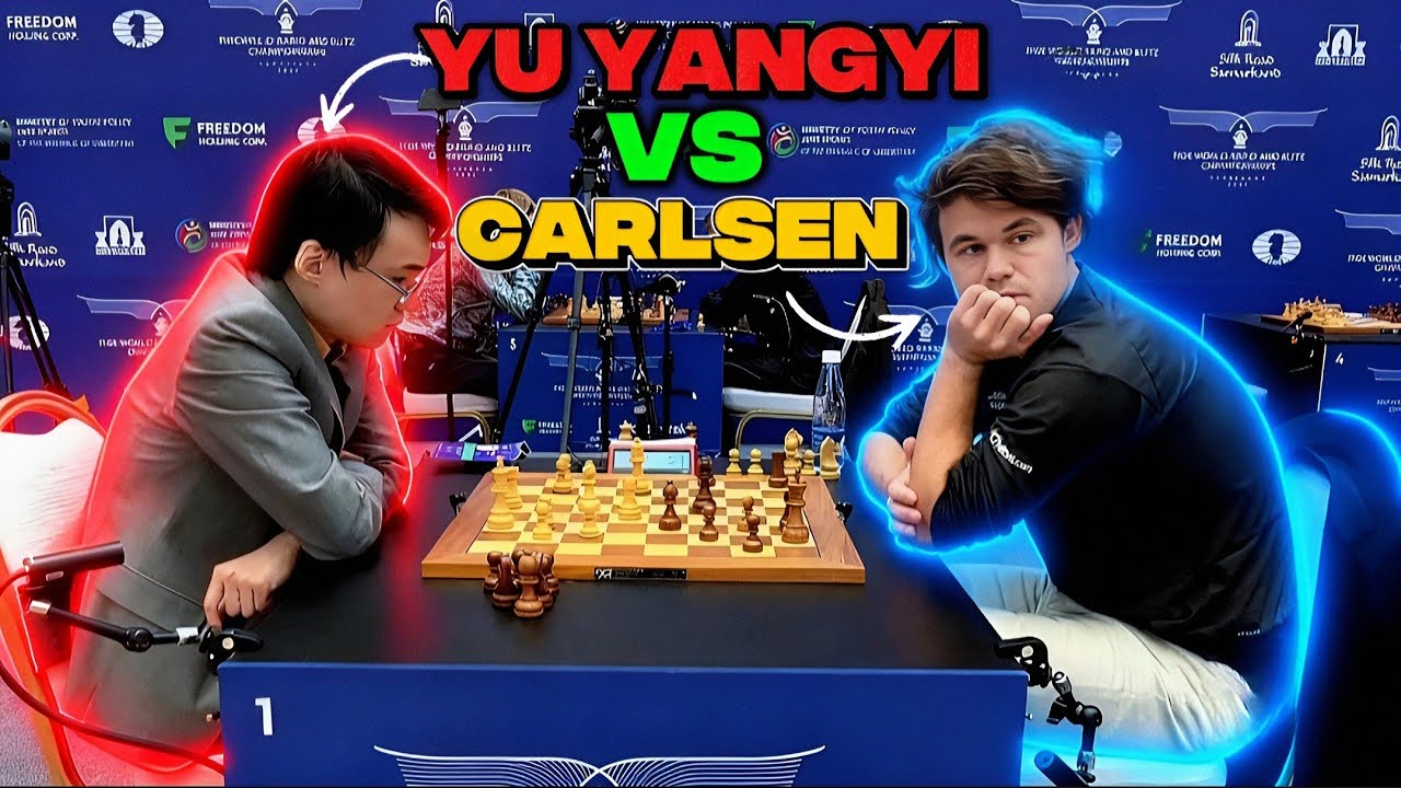 Yu Yangyi VS Magnus Carlsen || Fide World Rapid Chess Championships 2023, Round 8