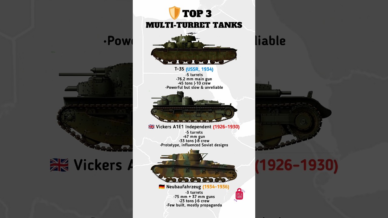 Top 3 Multi-Turret Tanks of the 1930s 🚩