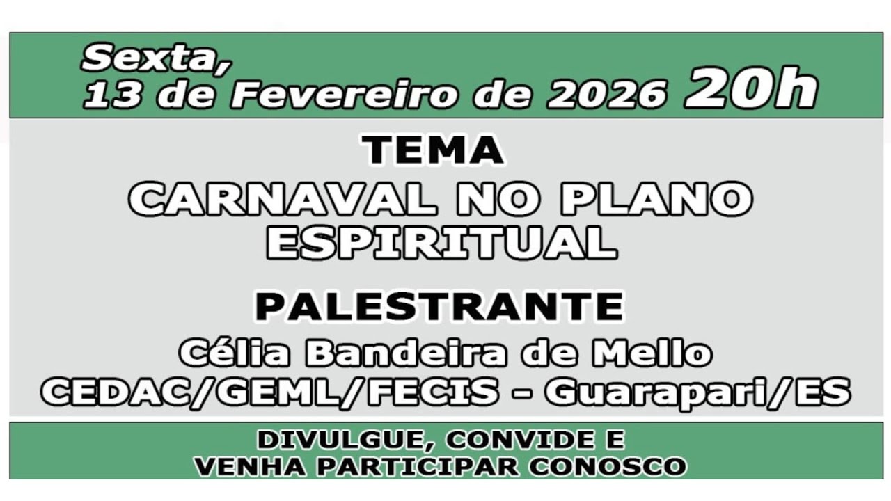 CARNAVAL NO PLANO ESPIRITUAL com Célia Bandeira de Mello