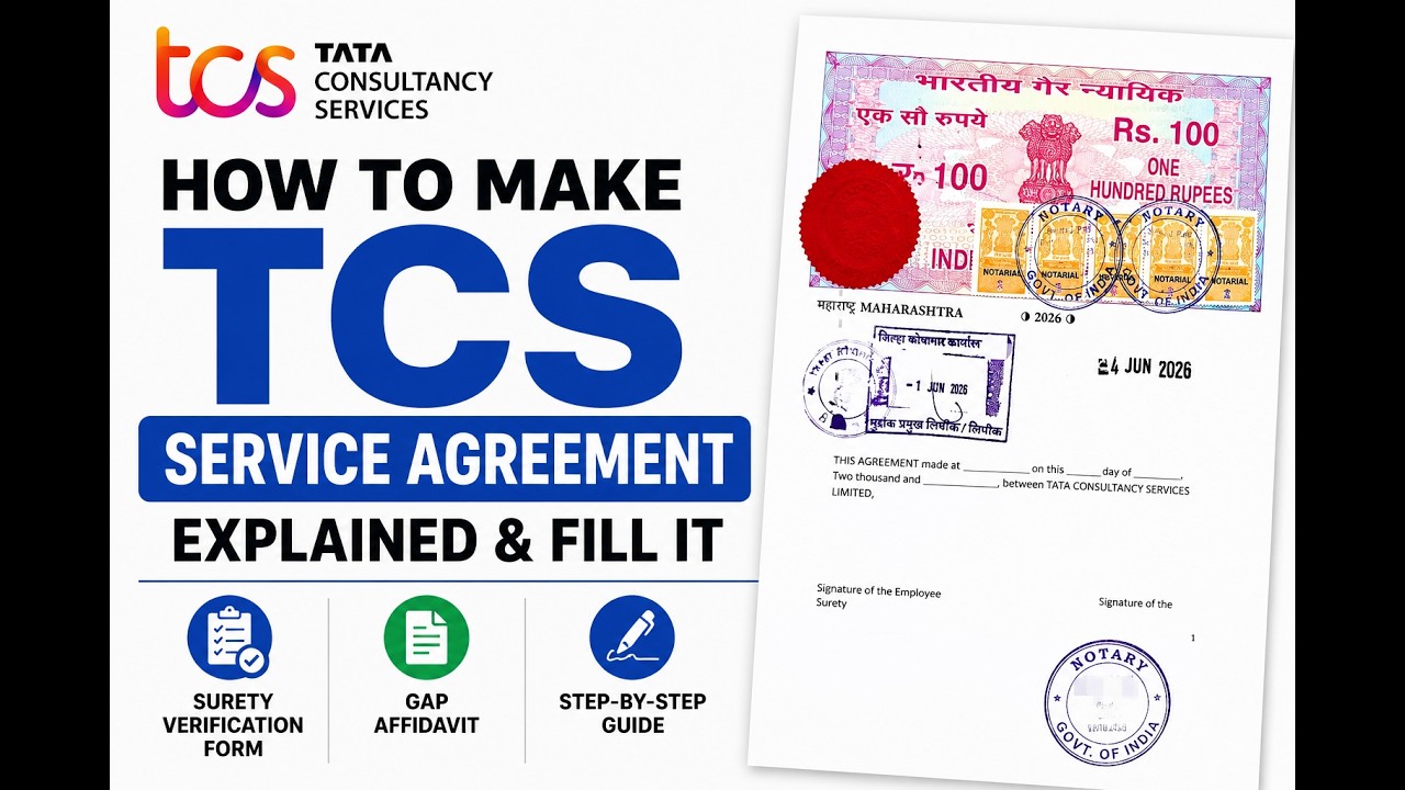 How to Make Service Agreement TCS Explained & Fill it | surety verification form gap affidavit P-2
