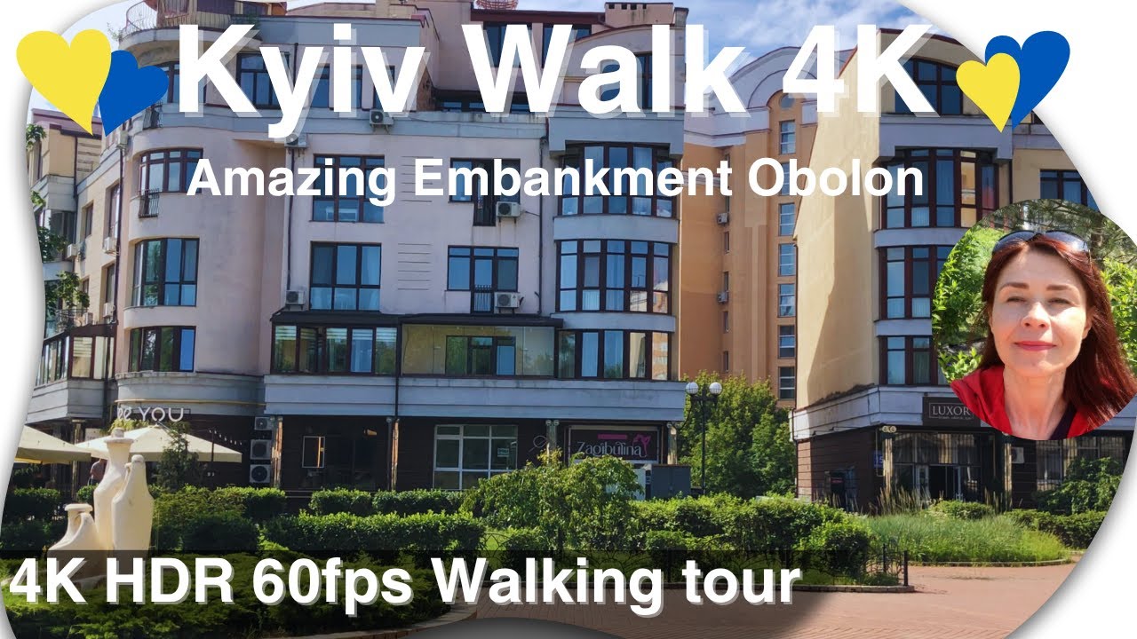 Ukraine 4K Kyiv Walking tour. Kyiv walk Dnieper Embankment. Kyiv vlog 2025. Street walk 4K 60 FPS