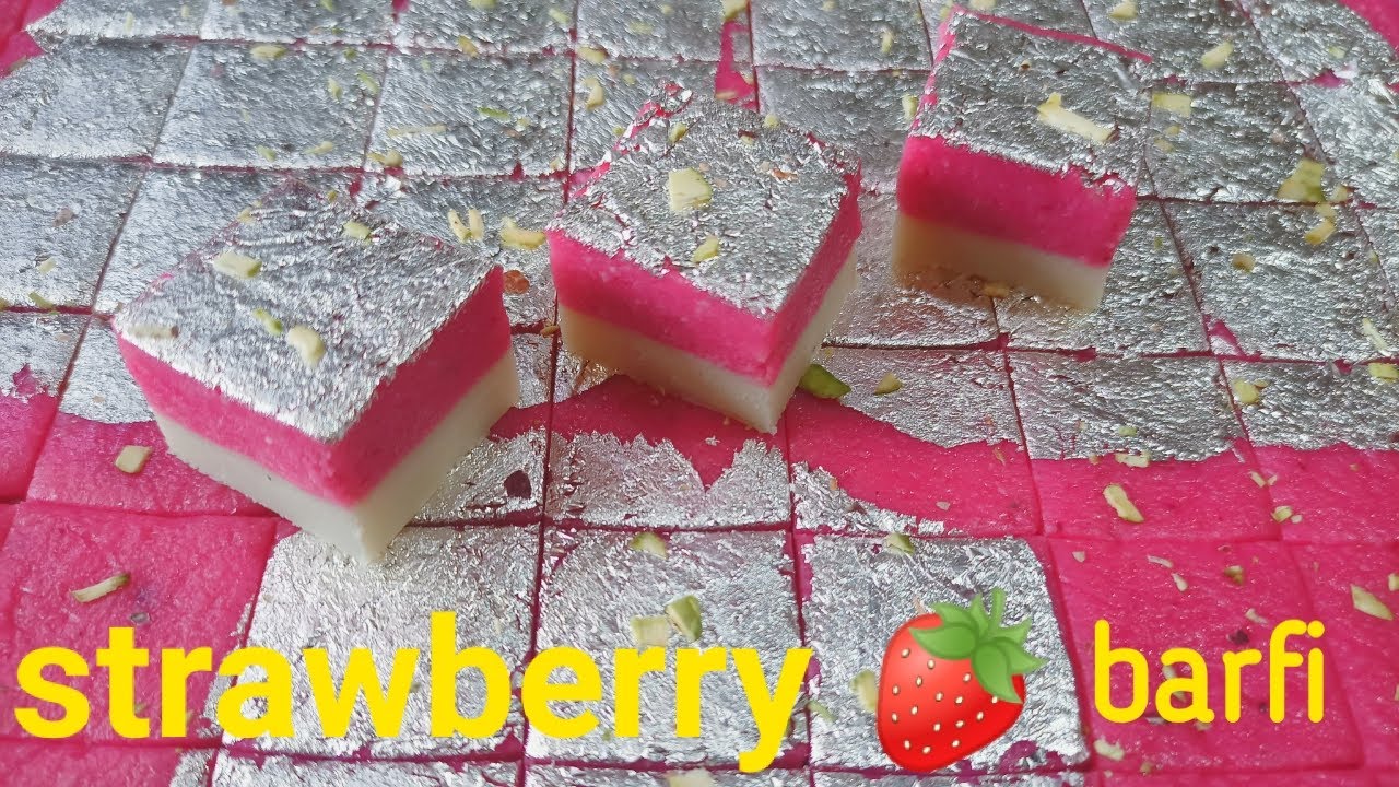 बिना स्ट्रॉबेरी के बनाए बर्फी हलवाई स्टाइल|strawberry Barfi recipe |lichi Barfi|mithai|Mukesh Halwai