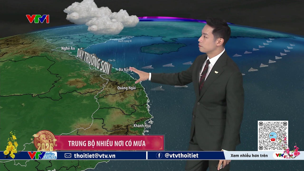Dự báo thời tiết 19h45 - 18/02/2026 | Không khí lạnh dồn sâu xuống miền Trung | VTVWDB
