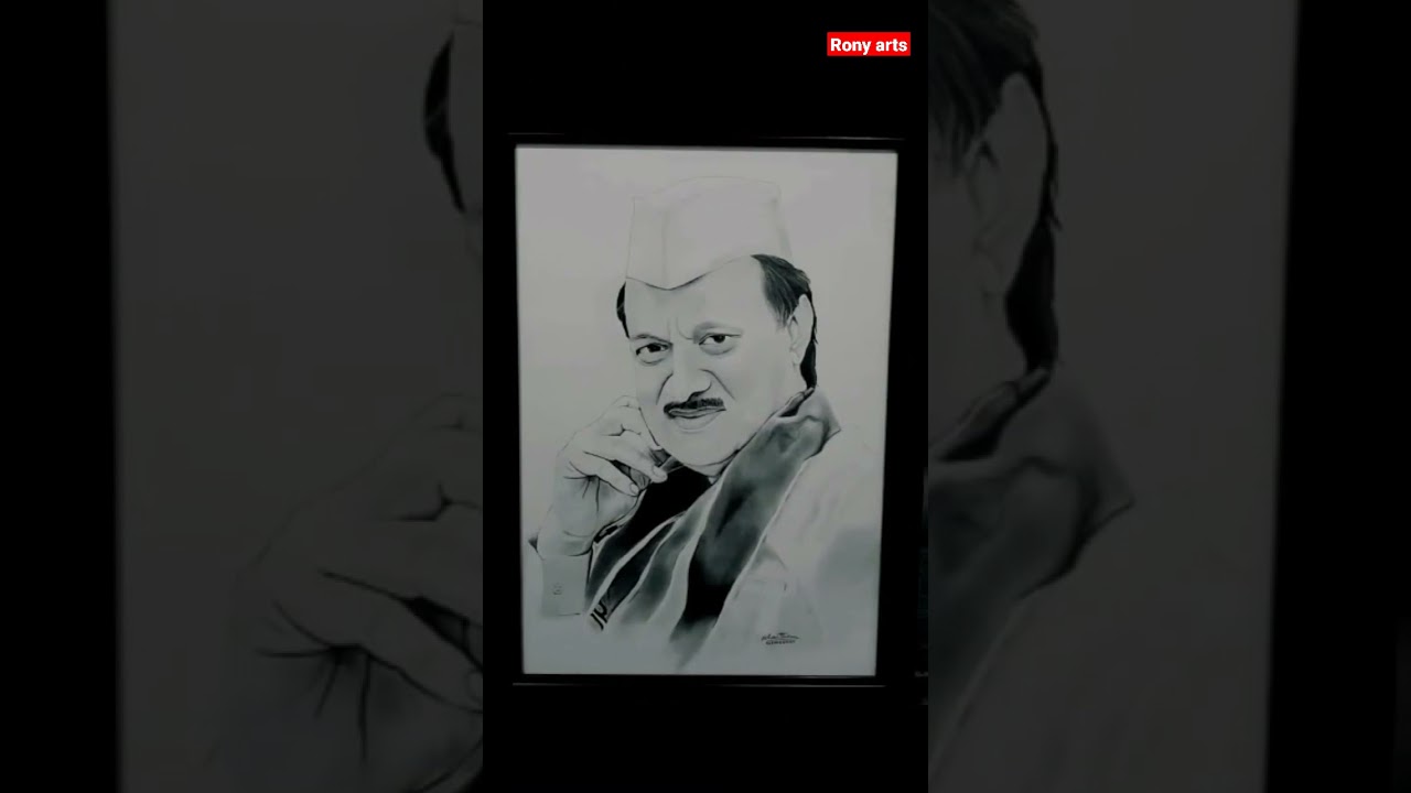 Sketch of Deputy CM Of maharashtra Ajit Dada by ronyarts Pawar..#art#sketch#cm