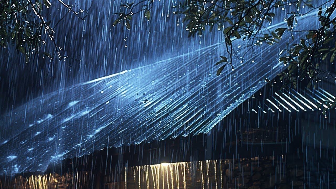 Best Rain Sounds for Sleep | Heavy Rainstorm & Thunder on Garden House | White Noise Relaxation