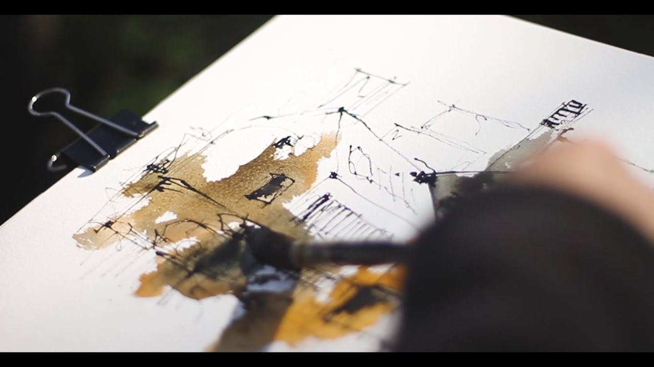 Emma Fitzpatrick sketching along the River Soar