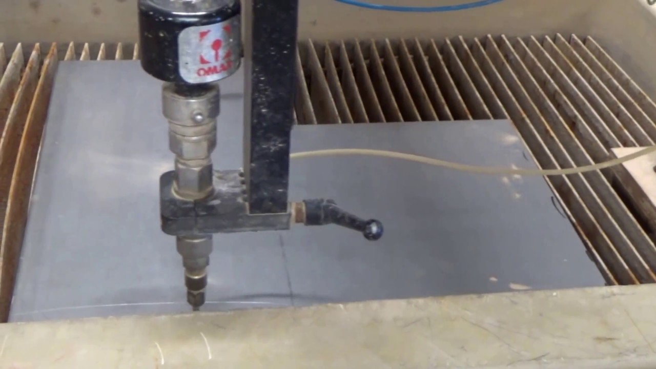 Cutting a part on the Omax WaterJet