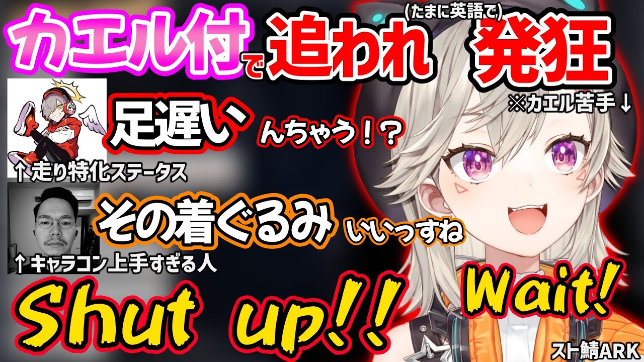 【面白まとめ】走力全振りのだるまいずごっどとキャラコンが上手すぎるXQQにカエル付で追われ発狂する小森めと【ぶいすぽ 切り抜き スト鯖ARK】