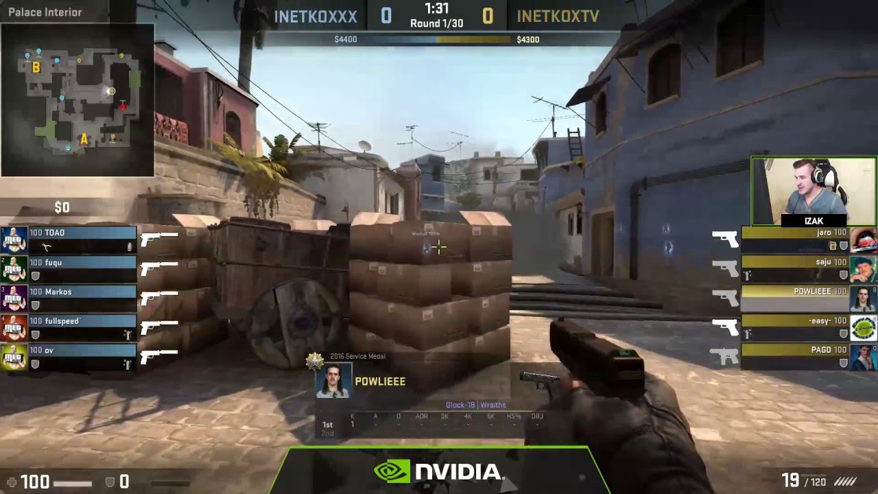 NVIDIA showmatch CS:GO Inetkoxtv vs. Team inetkoxtv, komentarz izak (część 1)