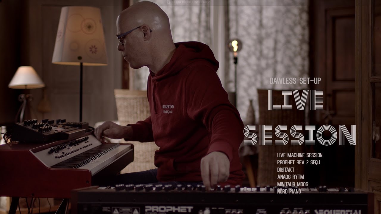 Dawless - Impro en D mineur - Minitaur Moog/Digitakt/Analog Rytm/Prophet rev2/Nord Piano -