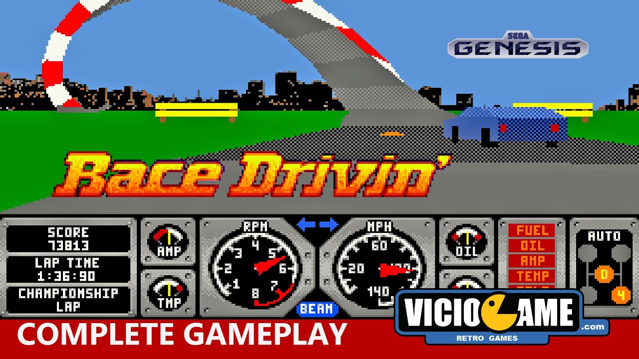 🎮 Race Drivin (Mega Drive) Complete Gameplay