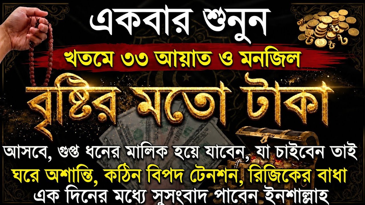 আজ বৃহস্পতিবার সকালে সূরাটি শুধুমাত্র ১ বার শুনুন ইনশাআল্লাহ কপাল খুলে যাবে। গায়েবি টাকা আসবে 