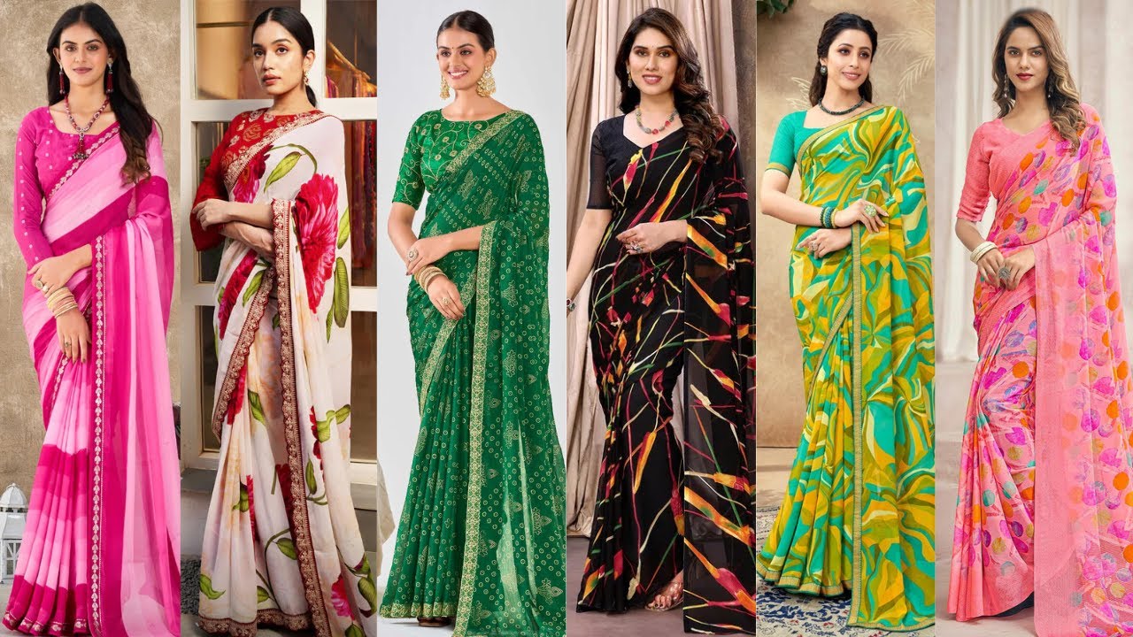 Latest Chiffon & Georgette Saree Designs 2026 | Elegant & Lightweight Party Wear Sarees Collection