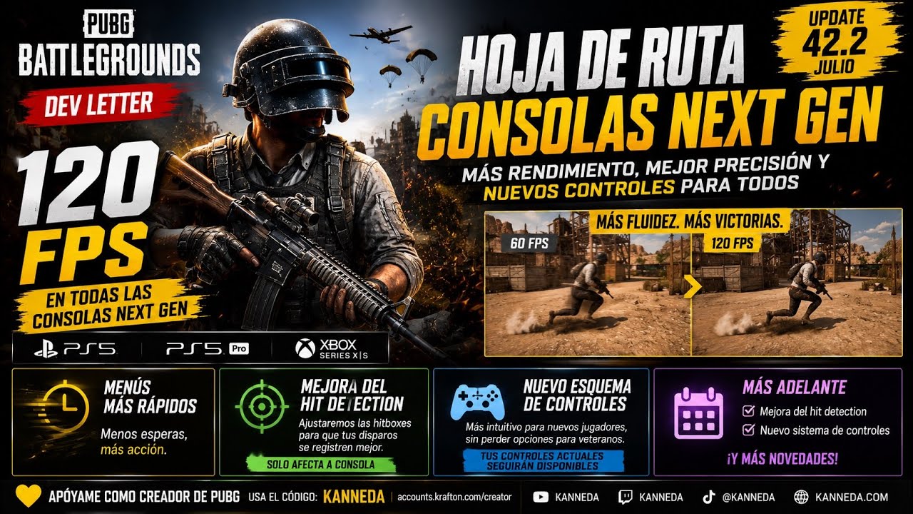 Pubg Consola a 120FPS - Julio 2026 42.2