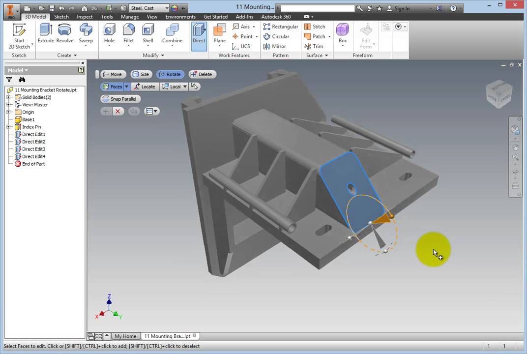 Rotating Base Solids Using Direct Manipulation