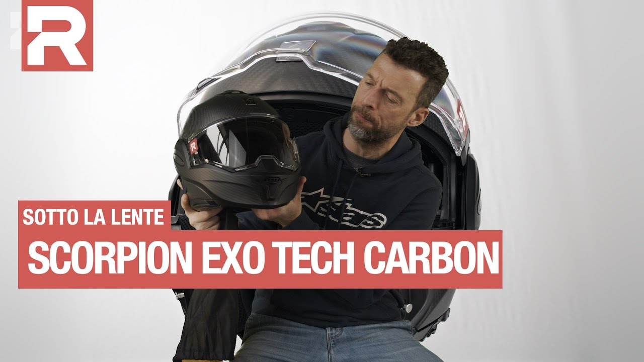 Scorpion EXO Tech Carbon - sotto la lente - come è fatto e come va il casco modulare in carbonio