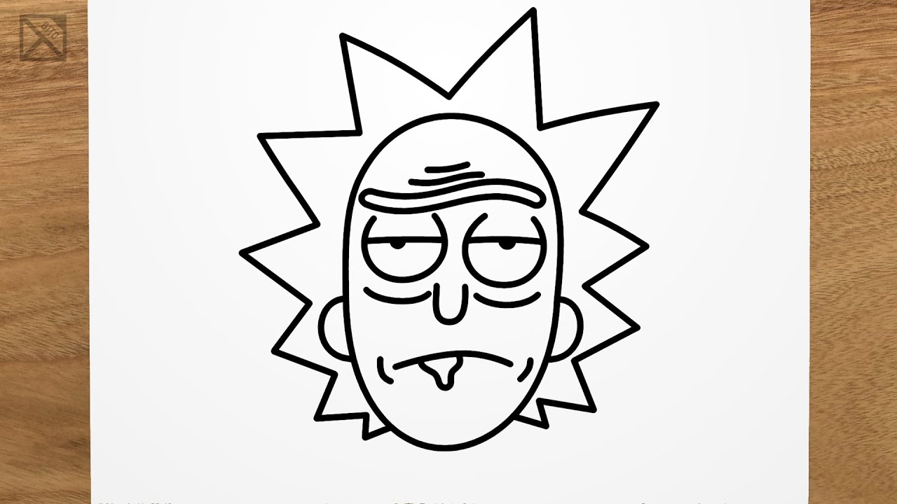 How to draw RICK (Rick and Morty) step by step, EASY