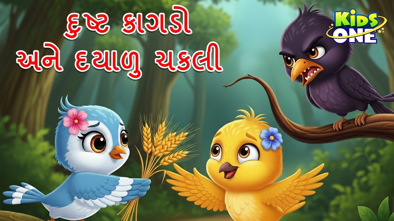 દુષ્ટ કાગડો અને દયાળુ ચકલી | Evil Crow and Kind Bird | Gujarati Moral Story | Gujarati Cartoon