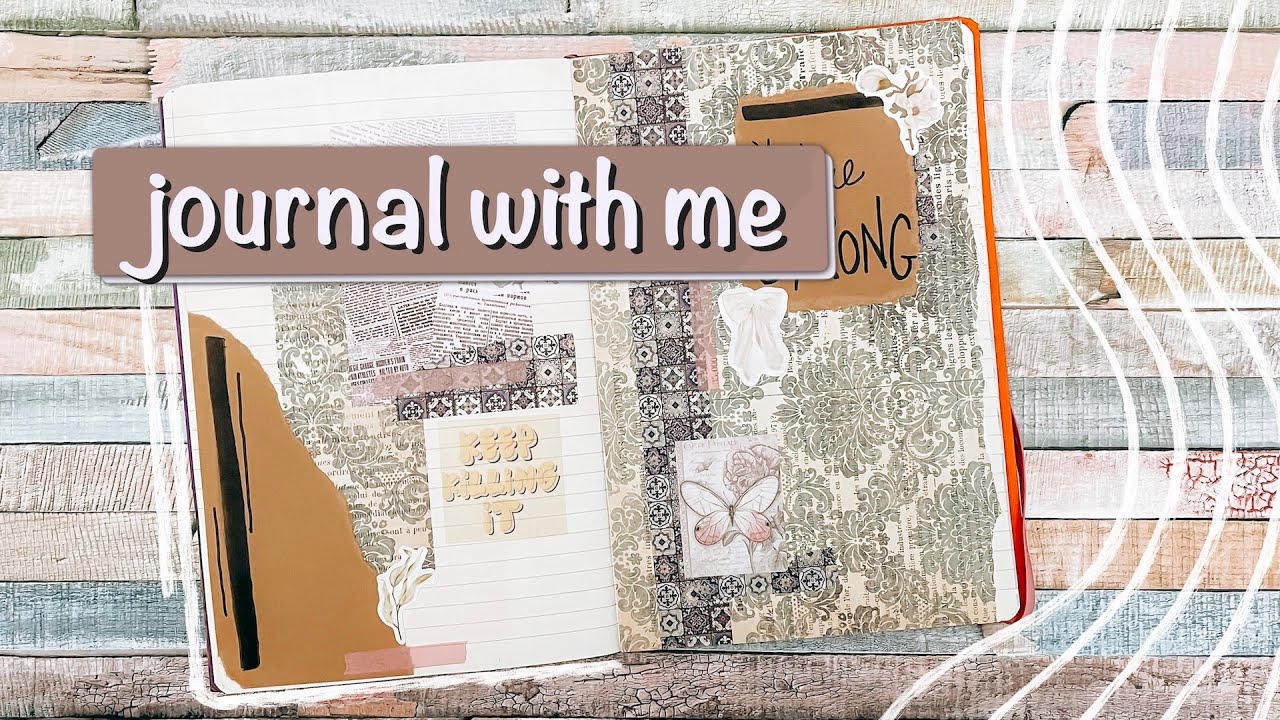 JOURNAL WITH ME using scraps | collage / art journal | creative journaling