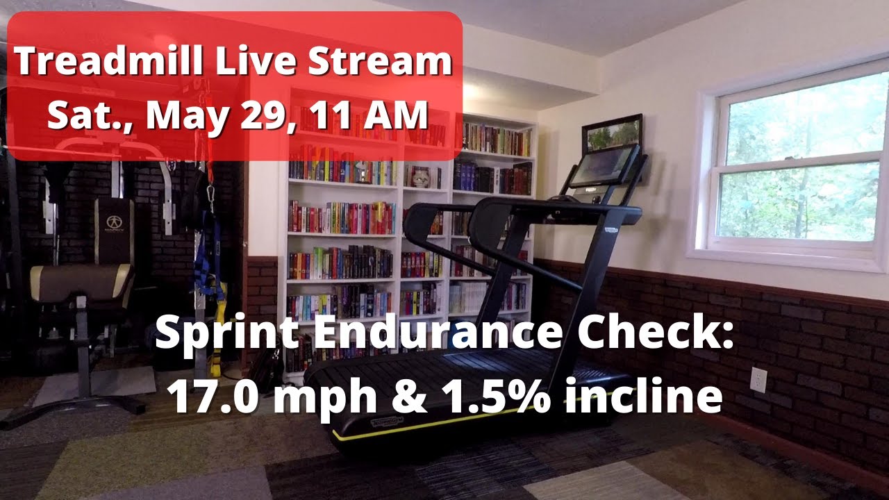 16.0 & 17.0 mph (27.36 km/h) Sprint Endurance Check, Treadmill Live Stream
