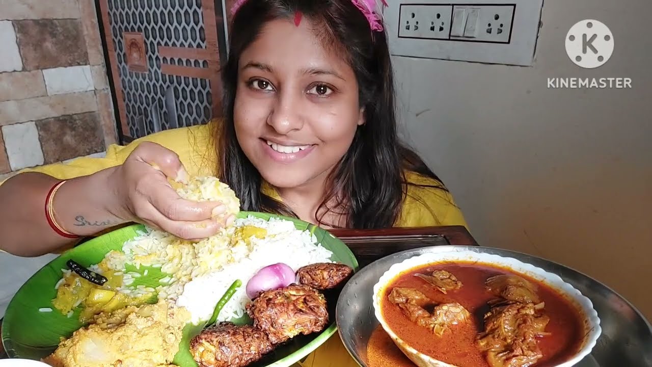 Eating Show - spicy mutton with rice | poulami eating show | foodie