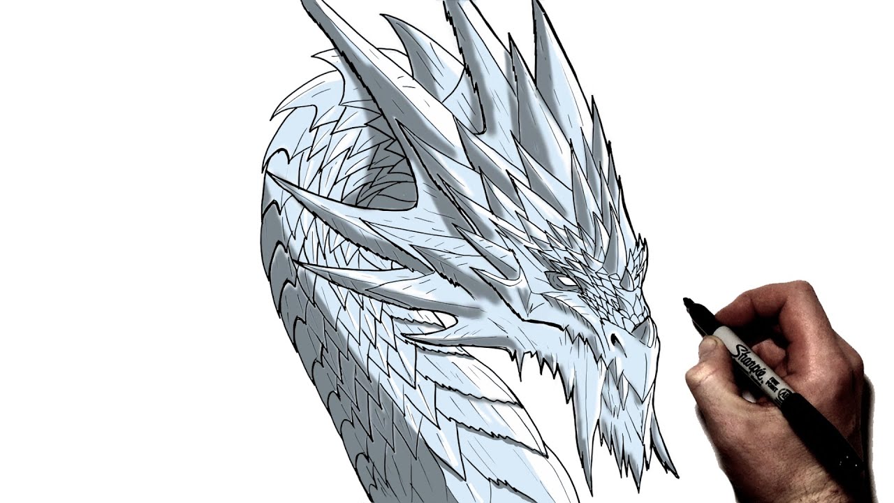 How To Draw An Ice Dragon | Step By Step