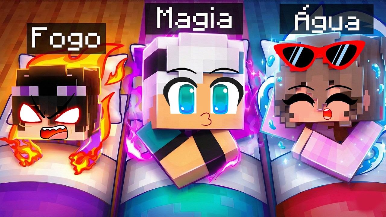 A FESTA DO PIJAMA dos ELEMENTOS no Minecraft 🌙🔥🌊🌪️