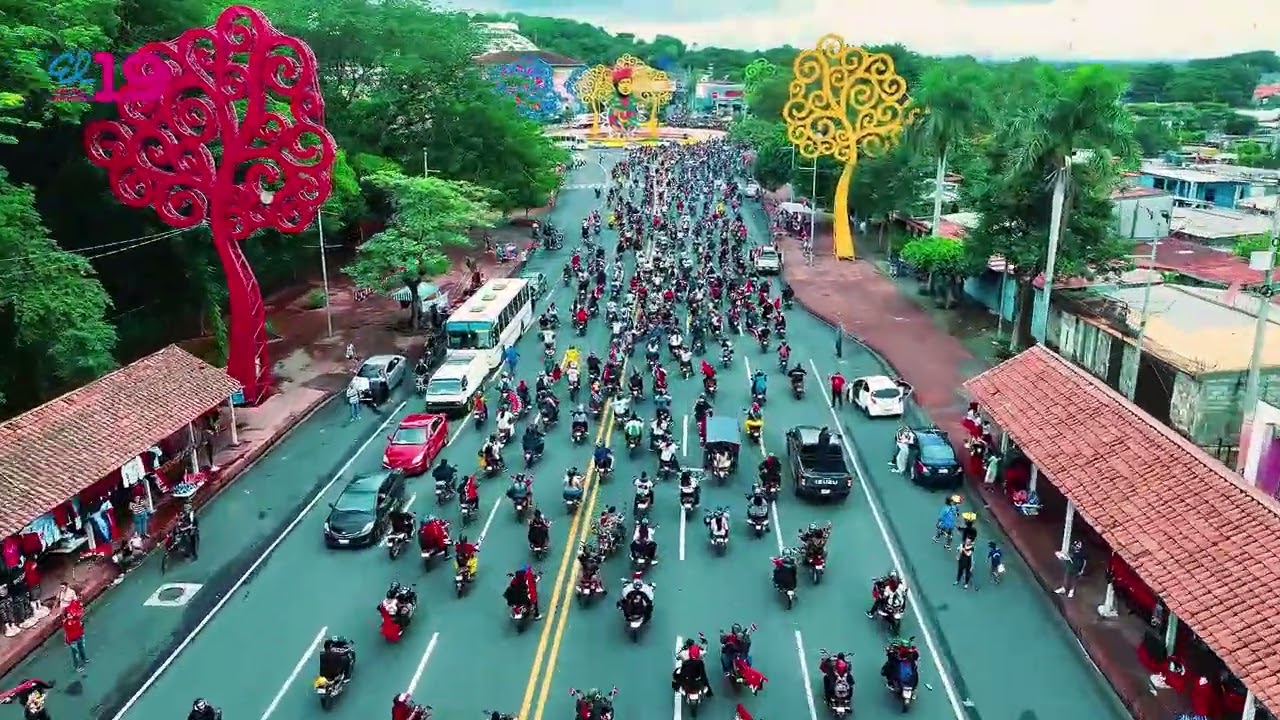 Imágenes aéreas de la motorizada a Masaya