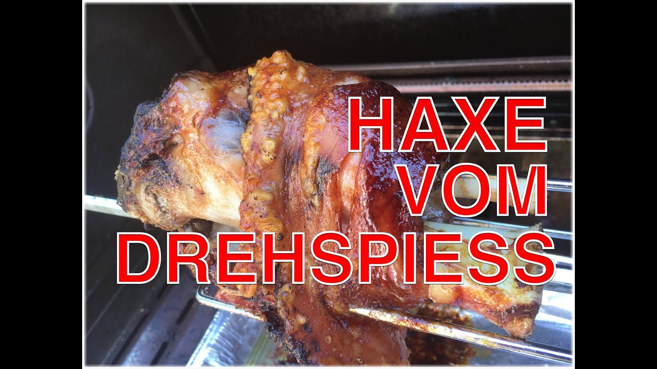 Haxe auf dem Drehspieß grillen --- Klaus grillt