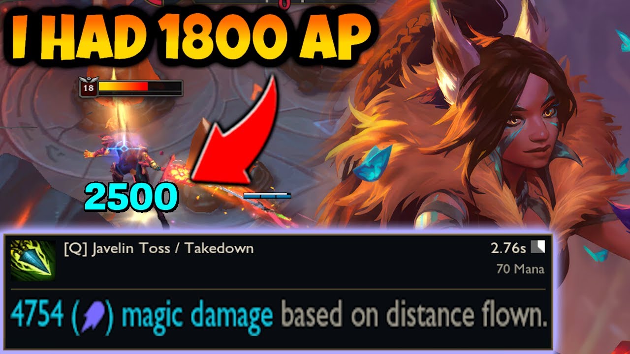 Nidalee but my spear hits for 4750 since I have 1800 AP. (240% AP Ratio on Q?!)