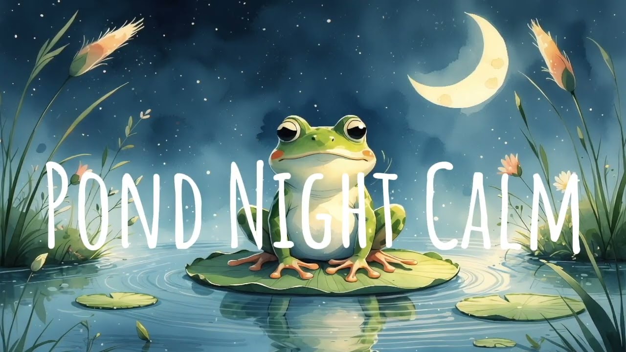 Moonlit Pond | Calm Frogs, Crickets & Rippling Water for Relaxation & Sleep